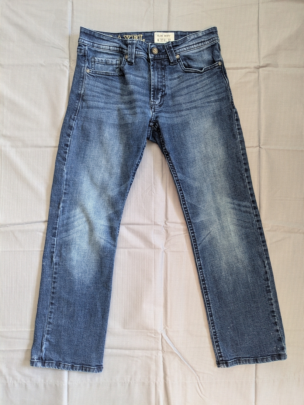 Young Men's Blue Slim Boot Cut Jeans - Used Fair Condition